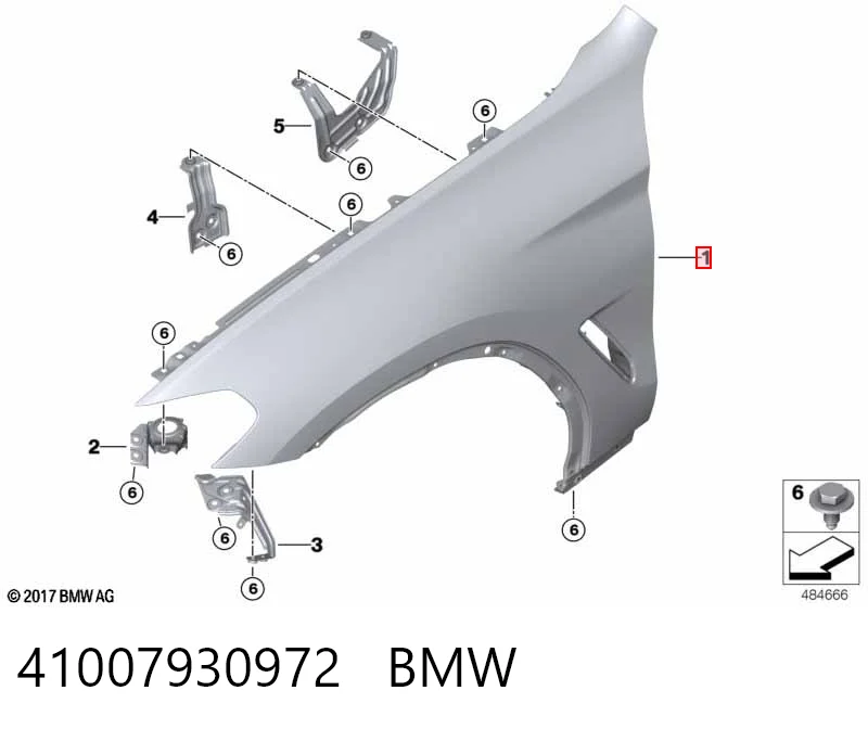 41007930972 BMW Pára-lama dianteiro direito