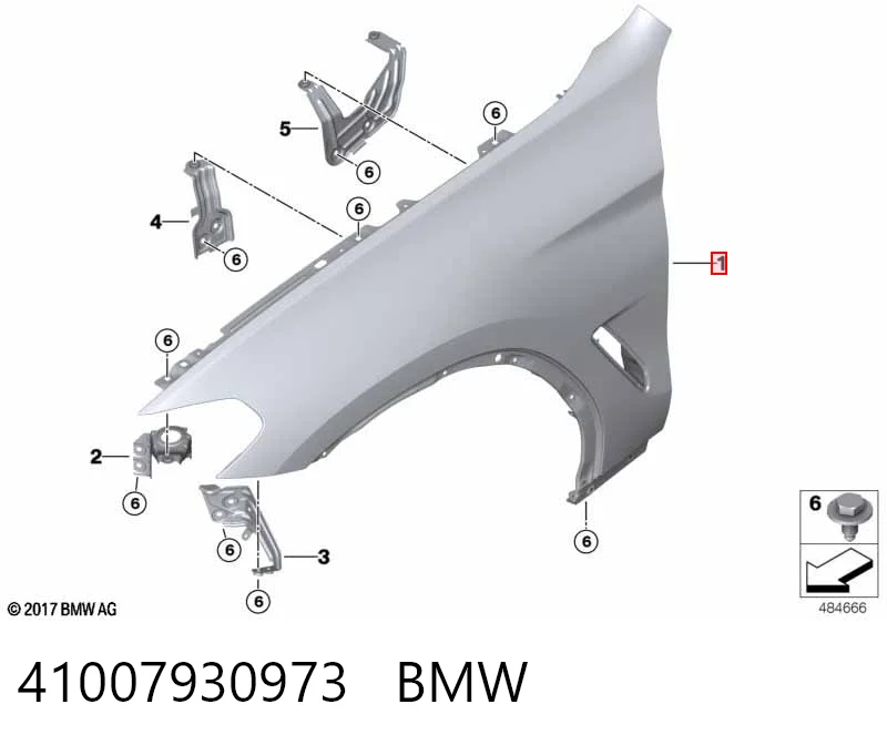 41007930973 BMW Pára-lama dianteiro esquerdo