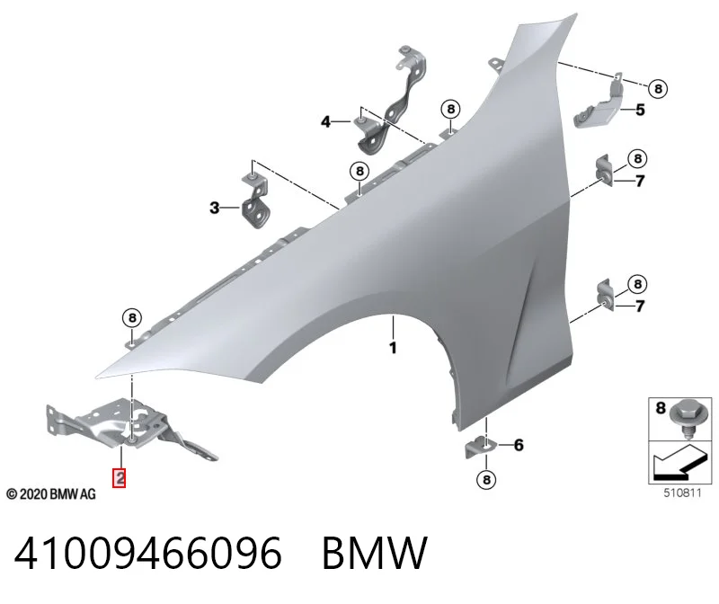 41009466096 BMW Pára-lama dianteiro direito