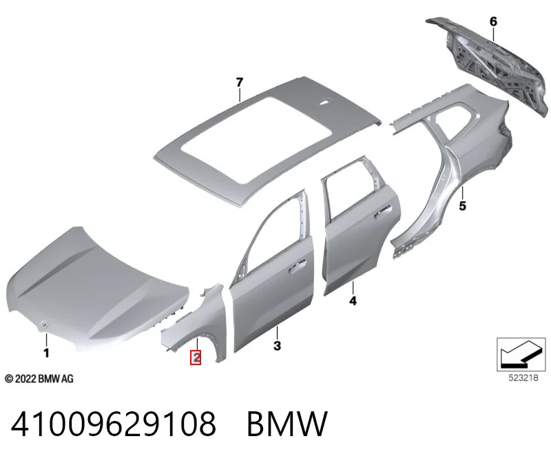 41009629108 BMW Pára-lama dianteiro direito