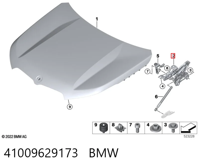 41009629173 BMW Gozno da capota esquerdo