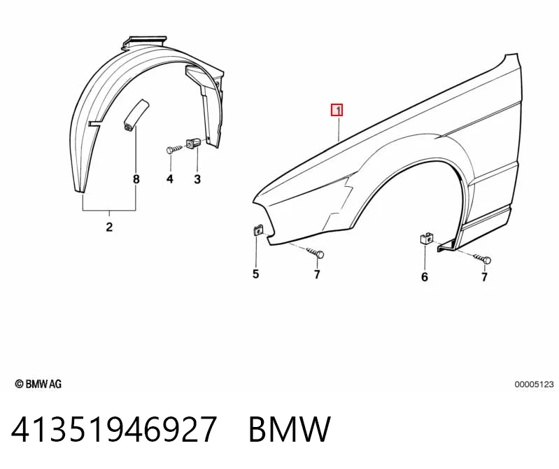 Pára-lama dianteiro esquerdo BMW 5 preço, a partir de 88,31 USD
