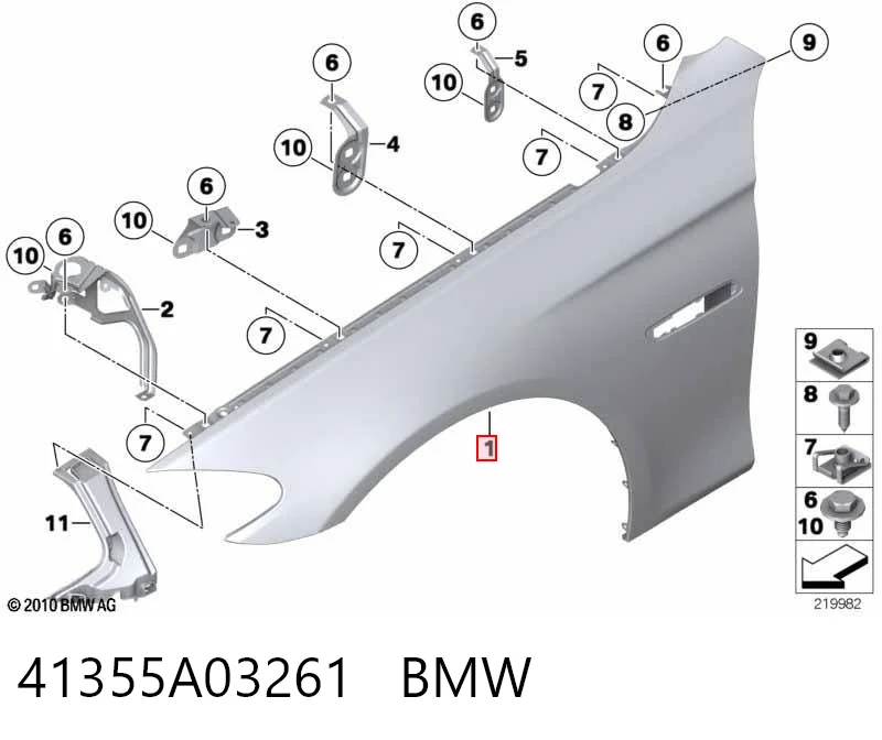 Pára-lama dianteiro esquerdo BMW 5  F10
