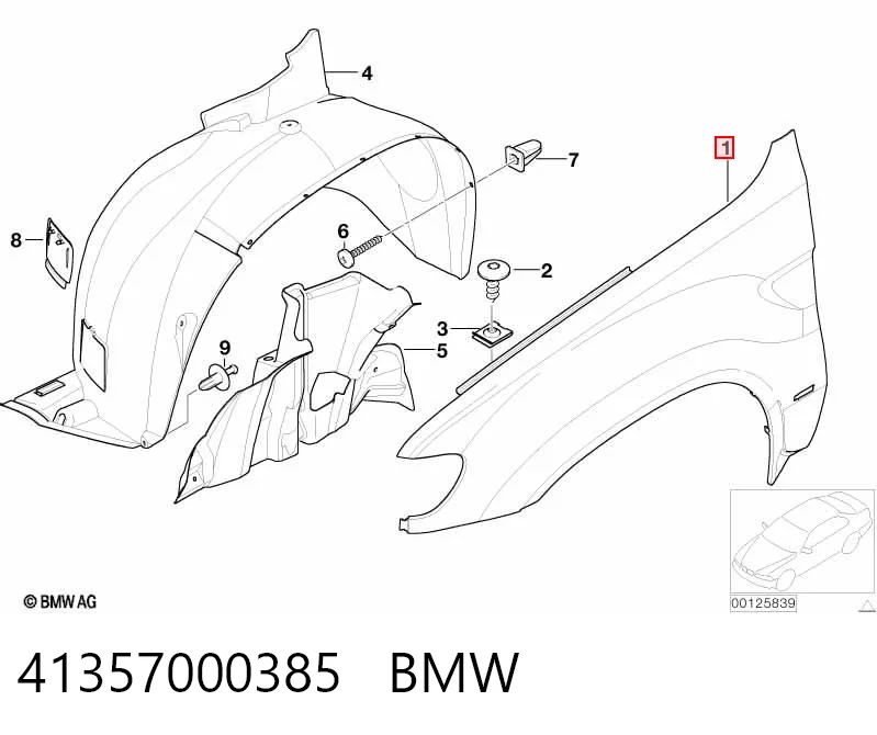 Pára-lama dianteiro esquerdo BMW X5  E53 ao melhor preço