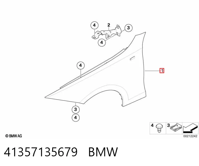 41357135679 BMW Pára-lama dianteiro esquerdo
