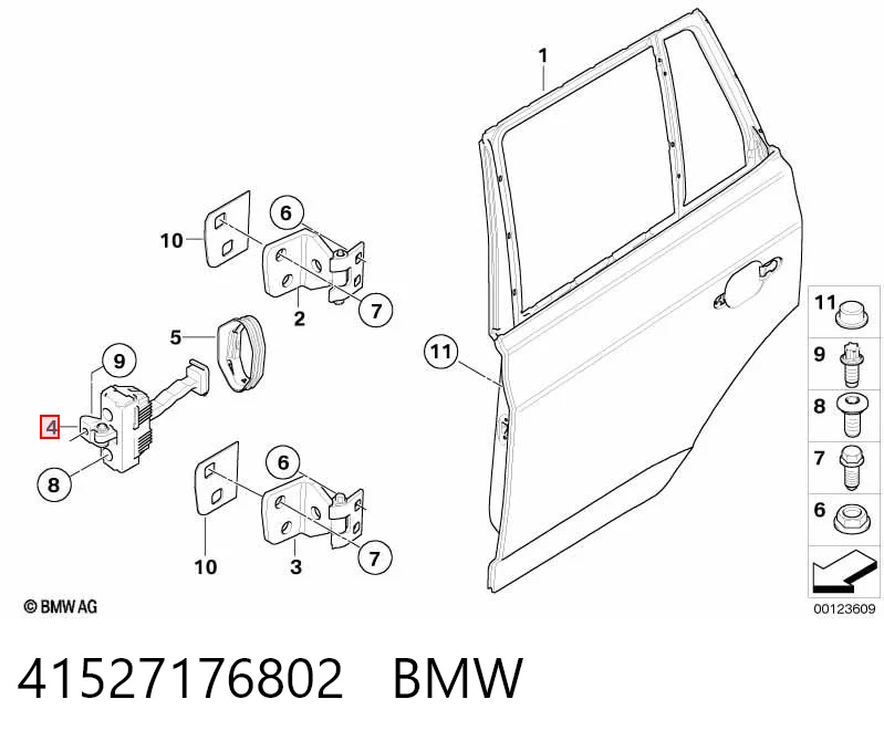 41527176802 BMW Limitador traseiro de abertura de porta