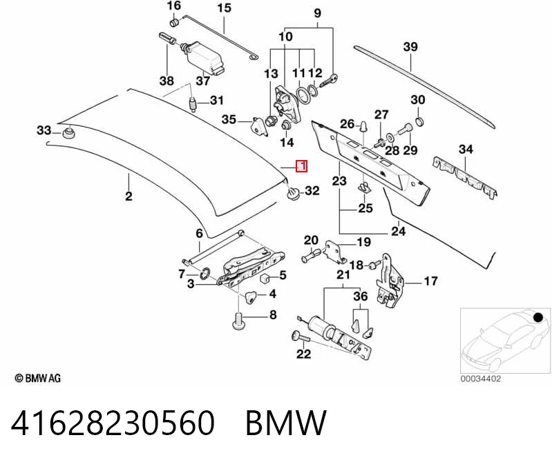 Tampa de porta-malas BMW 7  E38 ao melhor preço