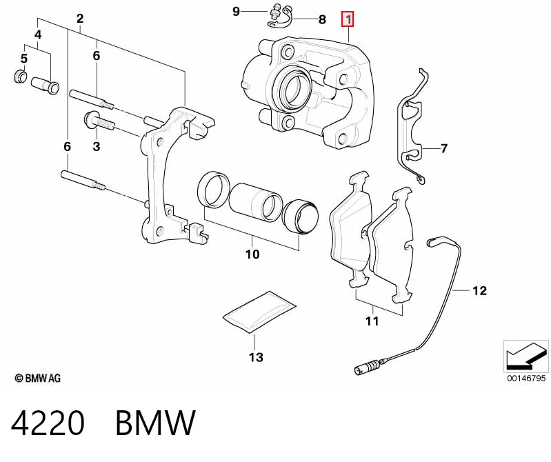 4220 BMW Suporte do freio traseiro esquerdo