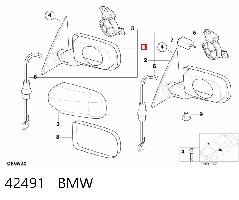 42491 BMW Espelho de retrovisão esquerdo