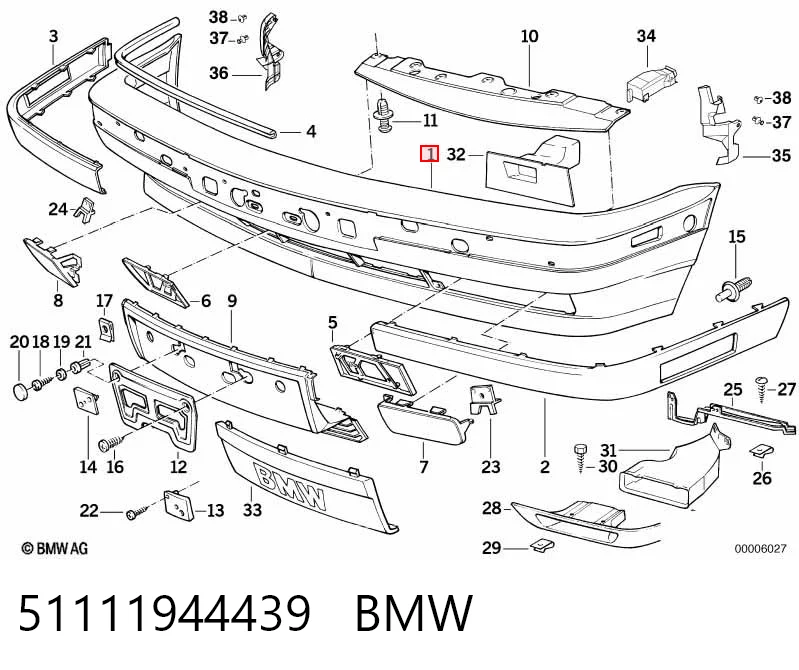 Pára-choque dianteiro BMW 5  E34 ao melhor preço