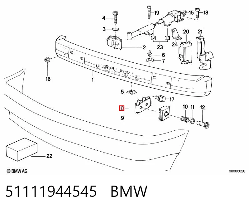 51111944545 BMW Consola do pára-choque dianteiro