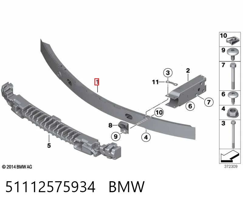 Reforçador do pára-choque dianteiro para BMW X3  F25