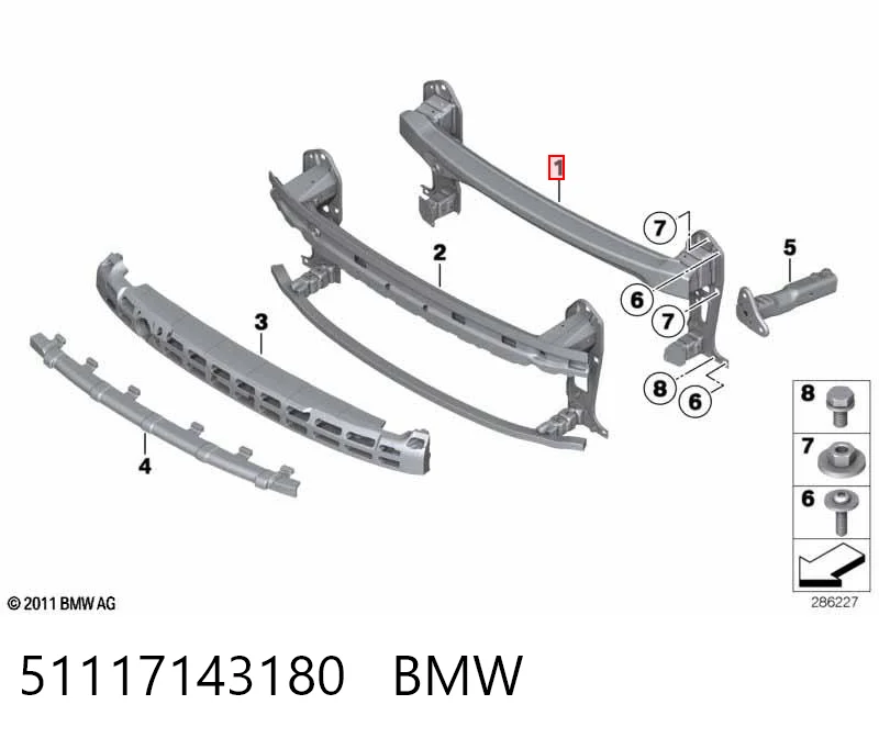 Reforçador do pára-choque dianteiro Mini Cooper  R56