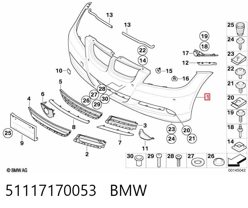 51117170053 BMW Pára-choque dianteiro
