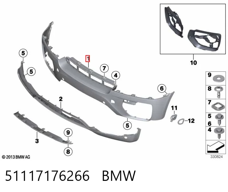  Pára-choque dianteiro BMW X6 SUV (E71) (2008 - 2014) 