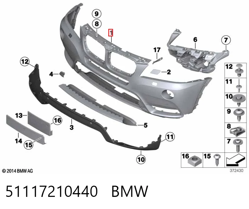 Pára-choque dianteiro para BMW X3  F25