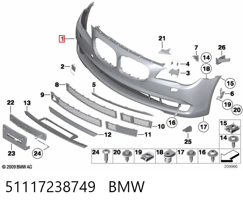 Pára-choque dianteiro BMW 7  F01, F02, F03, F04 ao melhor preço