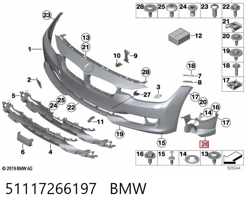 51117266197 BMW Consola de fixação das luzes de nevoeiro esquerdas