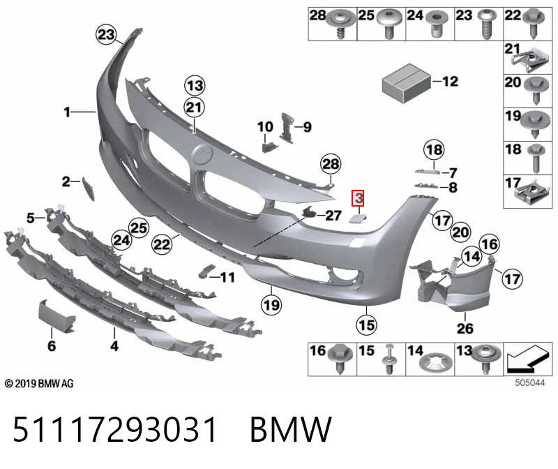 51117293031 BMW Placa sobreposta do injetor de fluido para lavador da luz dianteira