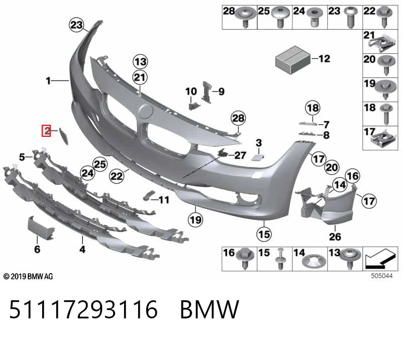 51117293116 BMW Tampão dianteira do pára-choque do gancho de reboque