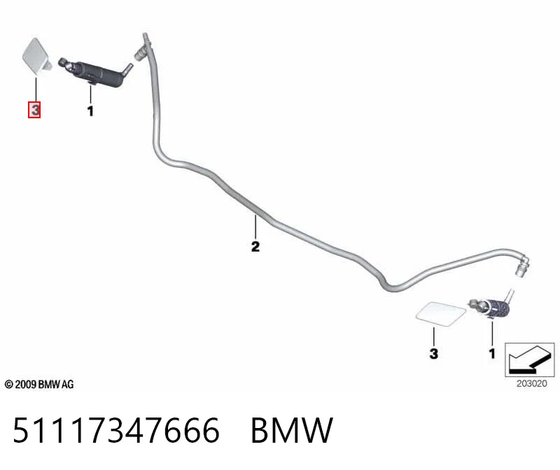 51117347666 BMW Placa sobreposta do injetor de fluido para lavador da luz dianteira