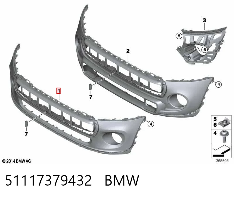 Pára-choque dianteiro para Mini Cooper F55