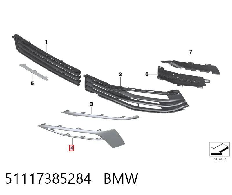 51117385284 BMW Borda (orla) das luzes de nevoeiro direita