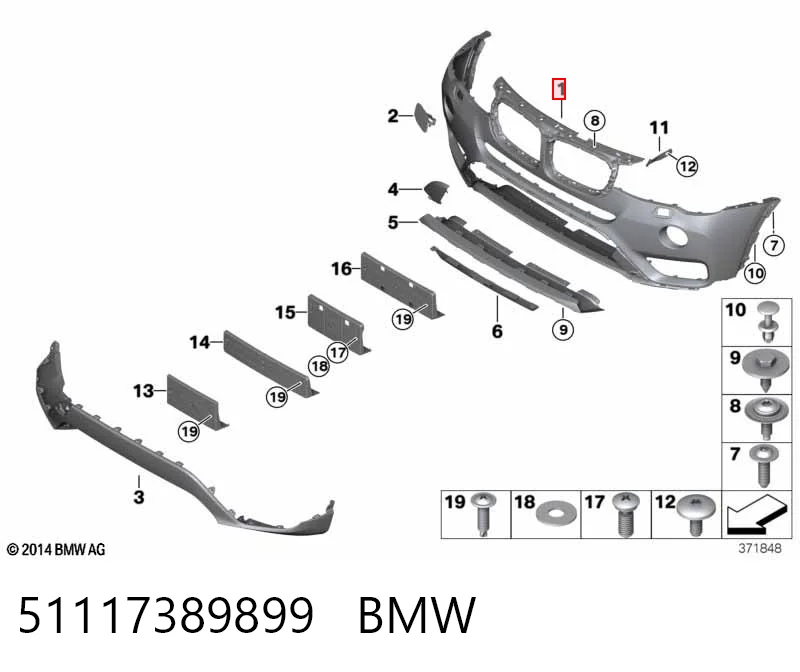 51117389899 BMW Pára-choque dianteiro