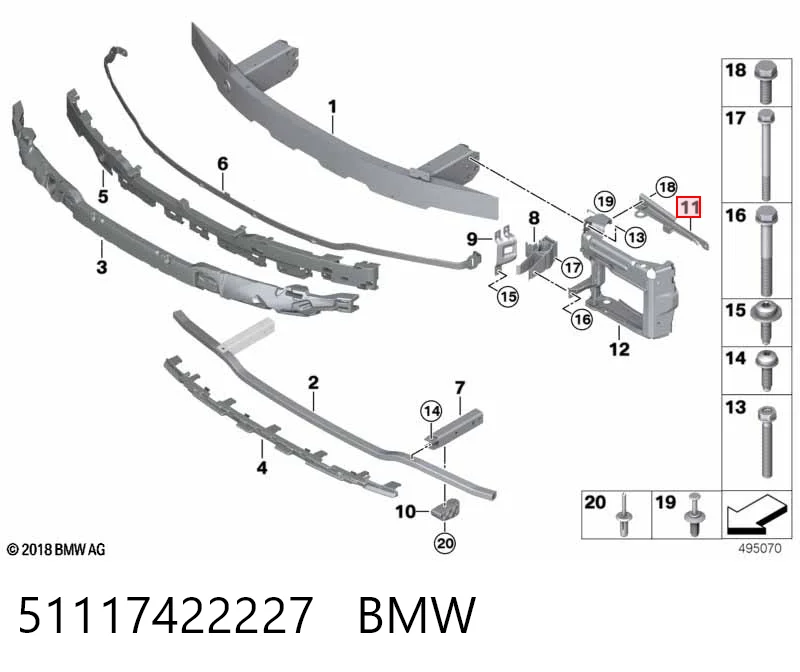 Reforçador do pára-choque dianteiro BMW 3 G20, G80, G28 ao melhor preço