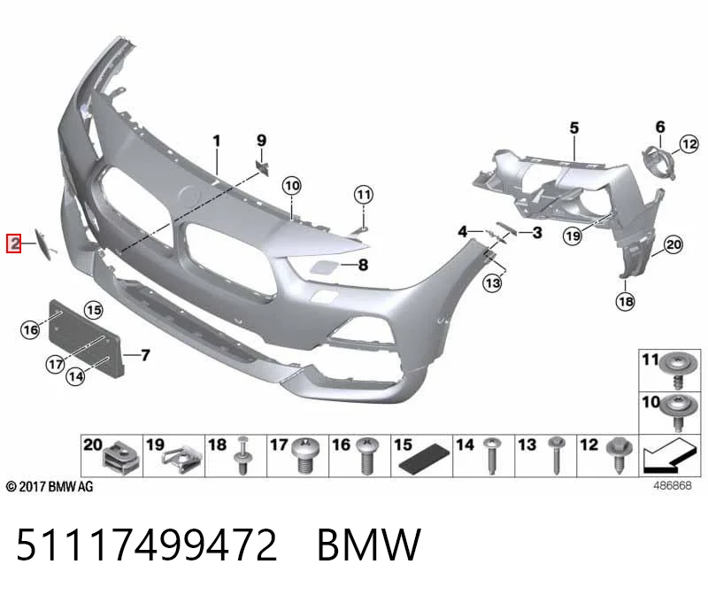 Tampão dianteira do pára-choque do gancho de reboque BMW X2  F39 ao melhor preço