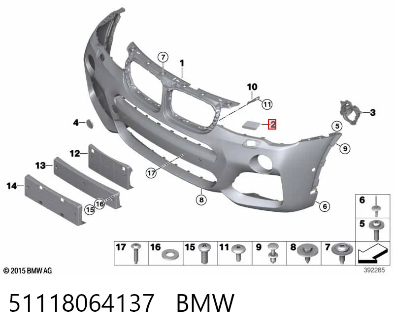 51118064137 BMW Placa sobreposta do injetor de fluido para lavador da luz dianteira