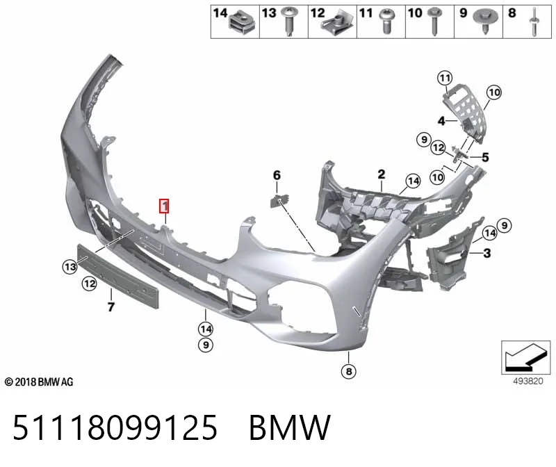  Pára-choque dianteiro BMW X5 SUV (G05, F95) (2018 - 2026) 