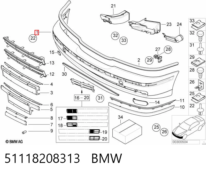 Pára-choque dianteiro para BMW 5 E39