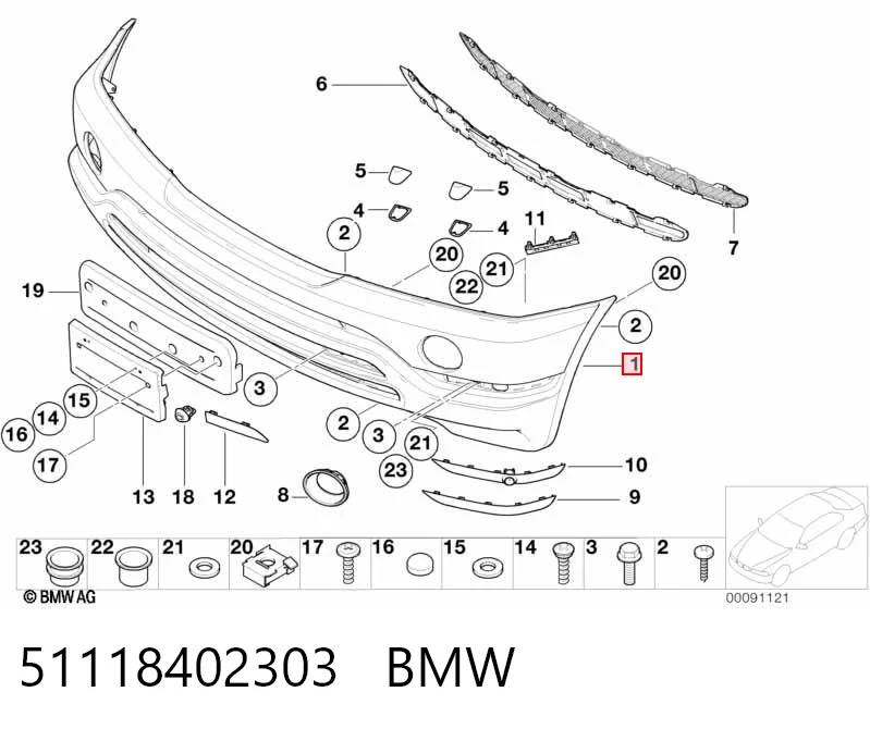 51118402303 BMW Pára-choque dianteiro