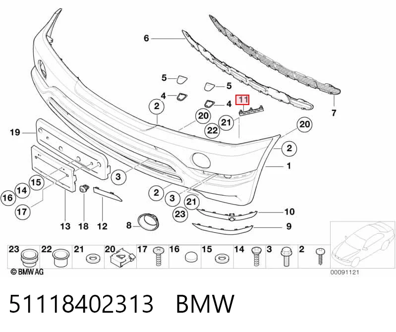 Consola do pára-choque dianteiro para BMW X5  E53
