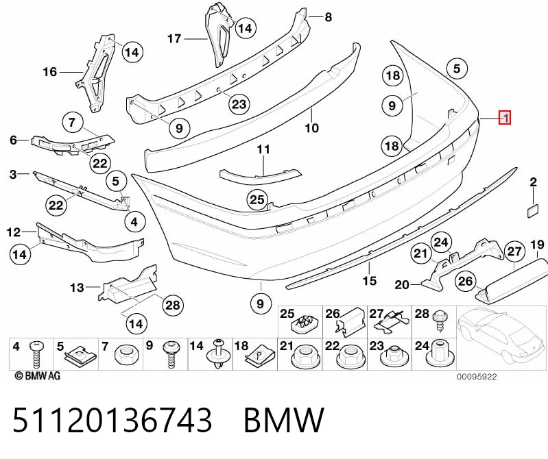  Pára-choque traseiro BMW 7 sedan (E65, E66, E67) (2001 - 2008) 