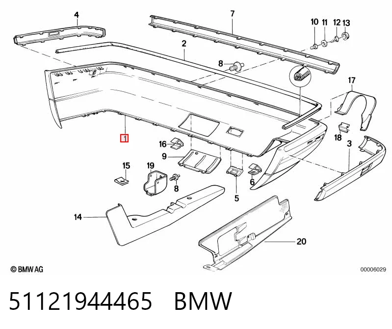 Pára-choque traseiro BMW 5  E34