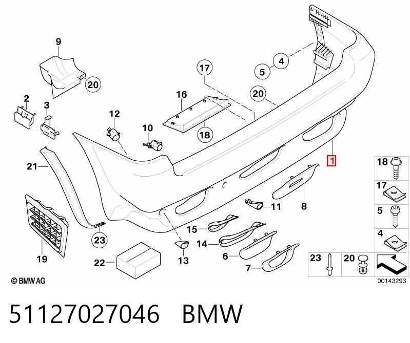 Pára-choque traseiro BMW X5  E53 ao melhor preço