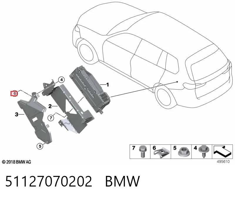 51127070202 BMW Porca cativa para parafuso auto-roscante