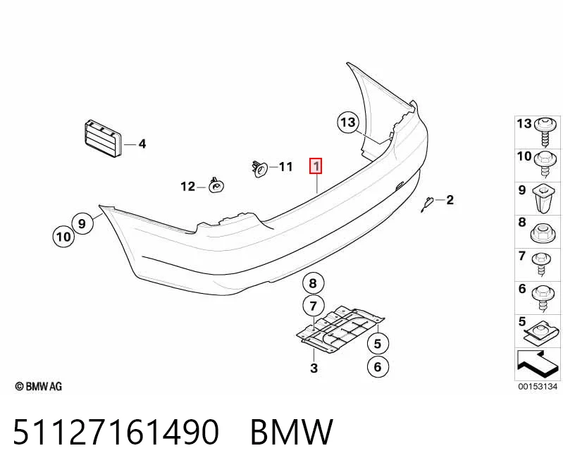 51127161490 BMW Pára-choque traseiro