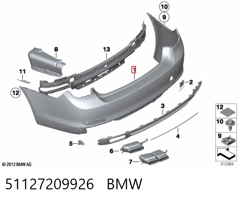 Pára-choque traseiro BMW 7  F01, F02, F03, F04 ao melhor preço