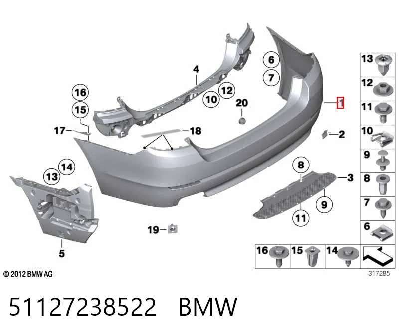 51127238522 BMW Pára-choque traseiro