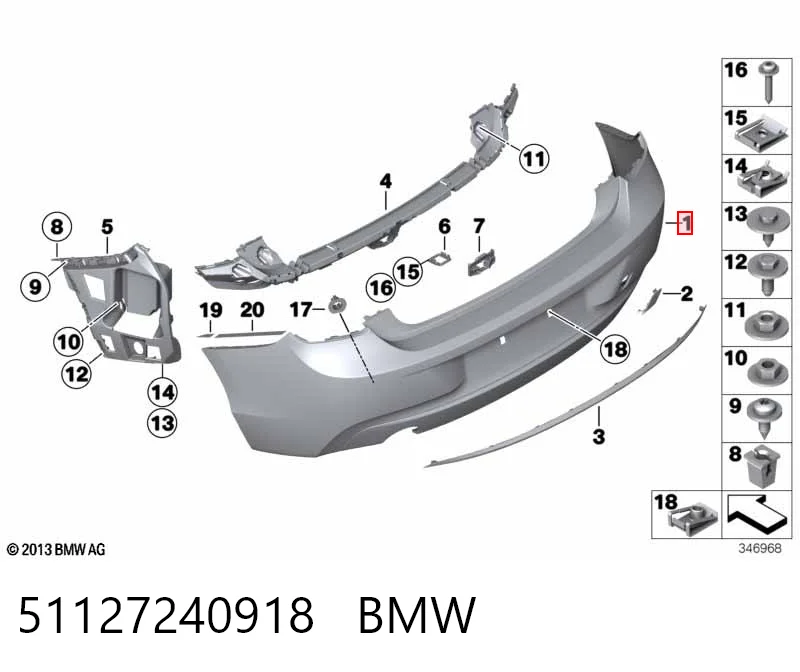 Pára-choque traseiro BMW 1 preço, a partir de 340,91 USD