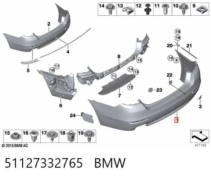 51127332765 BMW Pára-choque traseiro