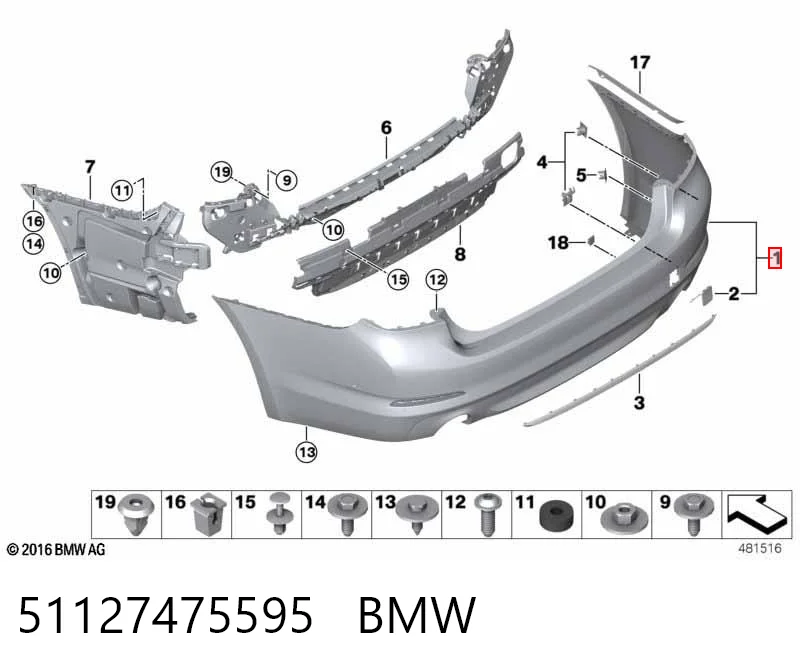 51127475595 BMW Pára-choque traseiro
