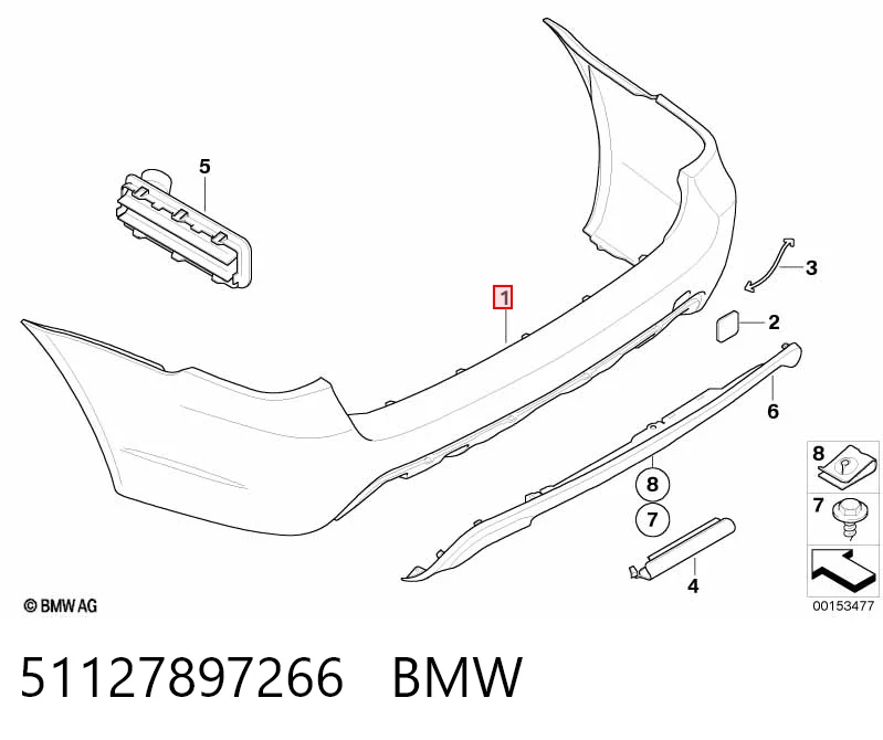 Pára-choque traseiro para BMW 5 E61