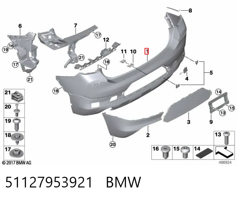 Pára-choque traseiro para BMW X2 F39