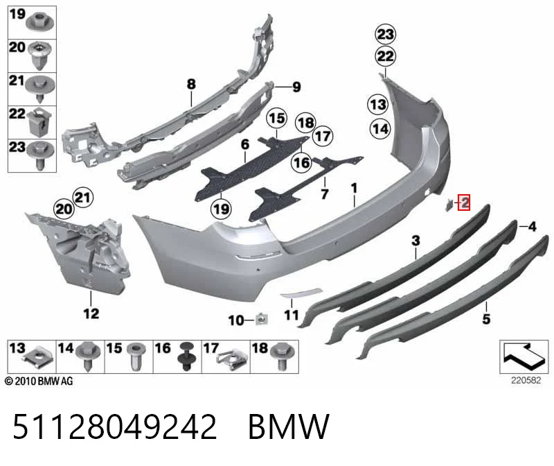 51128049242 BMW Tampão traseiro do pára-choque do gancho de reboque