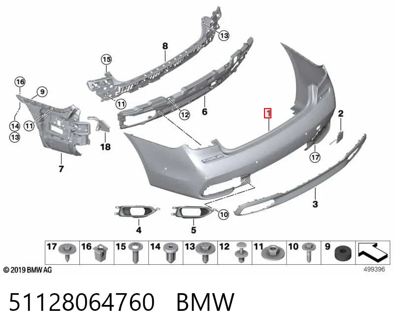 Pára-choque traseiro BMW 7  G11, G12 ao melhor preço