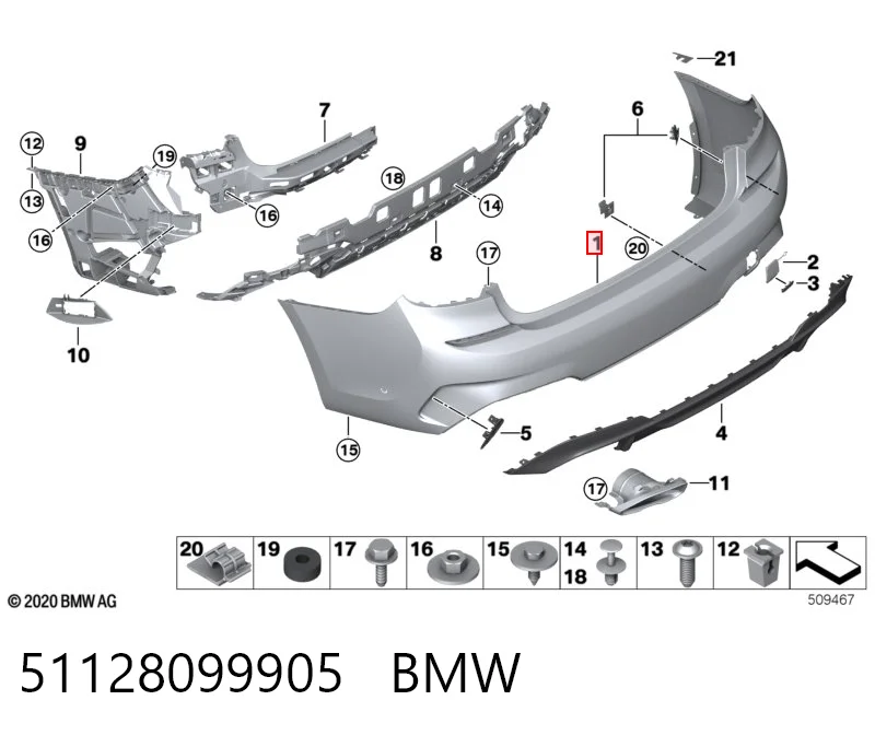 51128099905 BMW Pára-choque traseiro